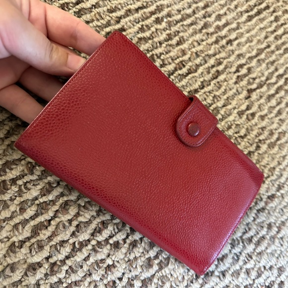 CHANEL Caviar Skin Long Bifold Wallet CC Logo With Box & Authenticity Card - Picture 11 of 16